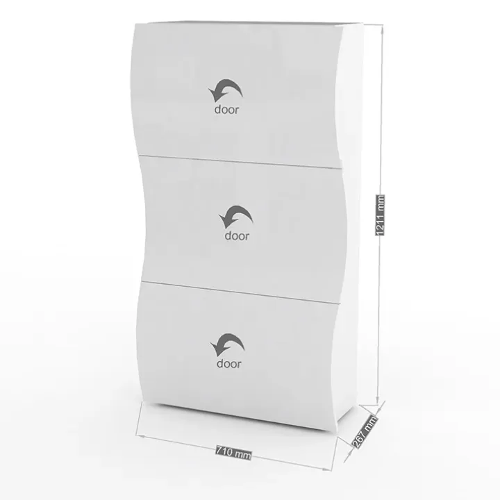 Scarpiera 71x122h cm 3 ante moderna bianco lucido Sea Gihome®