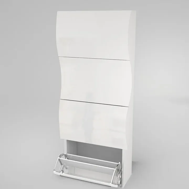 Scarpiera 71x162h cm 4 ante moderna bianco lucido Sea Gihome®