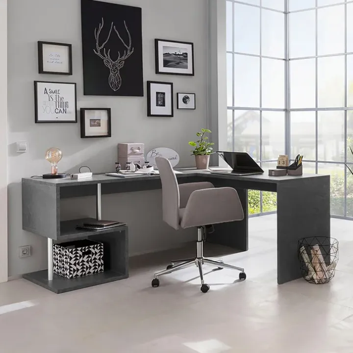 Scrivania angolare ufficio 180x60cm antracite ErgoDesk