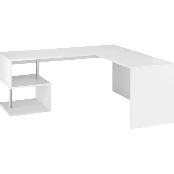 Scrivania angolare ufficio 180x60cm bianco lucido ErgoDesk