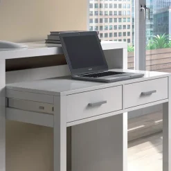 Scrivania consolle ingresso moderna 99x71cm bianco opaco Anastasia