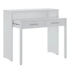 Scrivania consolle 99x71cm scrittoio estraibile bianco opaco Maybelle