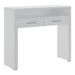 Scrivania consolle 99x71cm scrittoio estraibile bianco opaco Maybelle