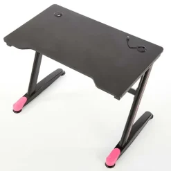 Scrivania gaming salvaspazio 100x60cm nero fucsia Agamennone
