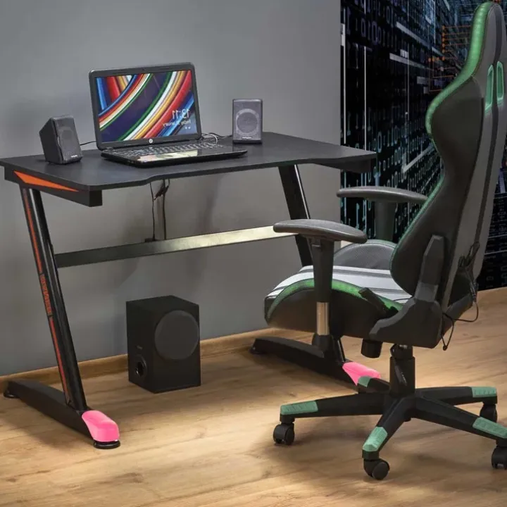 Scrivania gaming salvaspazio 100x60cm nero fucsia Agamennone