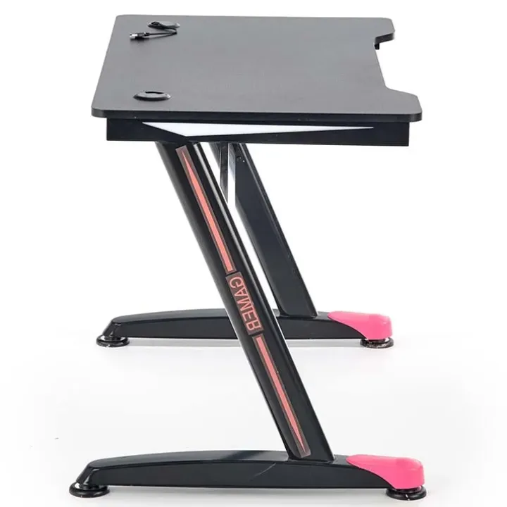 Scrivania gaming salvaspazio 100x60cm nero fucsia Agamennone