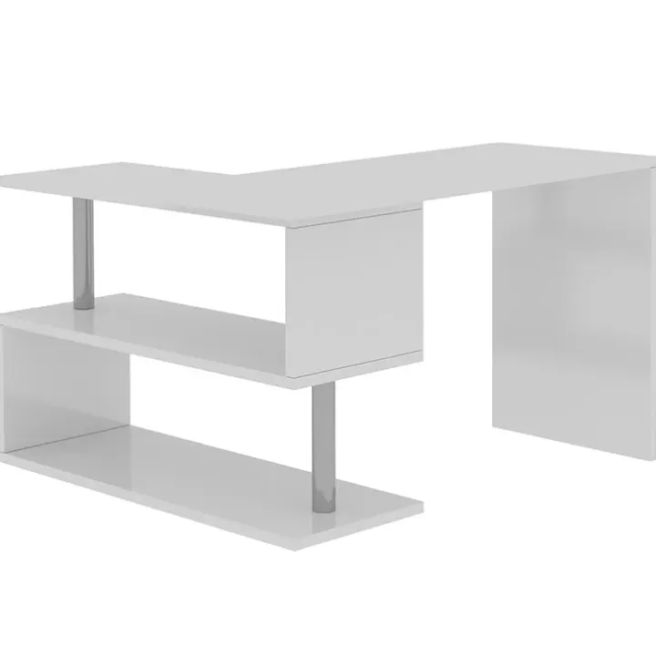 Scrivania girevole 177x50cm bianco lucido Havana