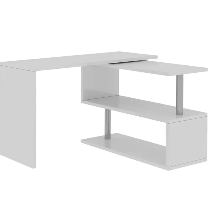 Scrivania girevole 177x50cm bianco lucido Havana