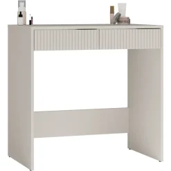Scrivania scrittoio consolle 81x50cm 2 cassetti cannettato beige cashmere Purpuri