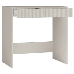 Scrivania scrittoio consolle 81x50cm 2 cassetti cannettato beige cashmere Purpuri
