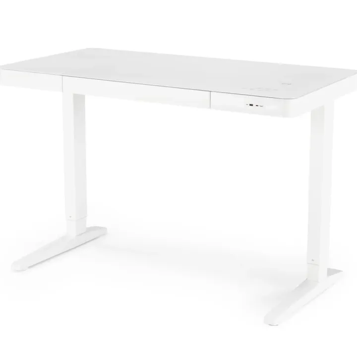 Scrivania touchscreen 120x60cm altezza regolabile ricarica wireless e USB bianco Prisma