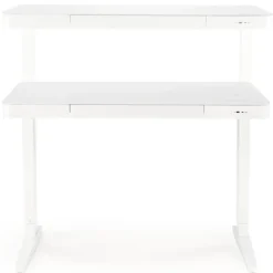 Scrivania touchscreen 120x60cm altezza regolabile ricarica wireless e USB bianco Prisma