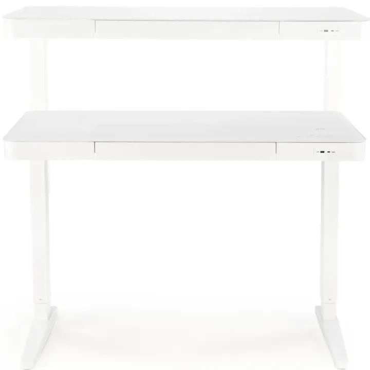 Scrivania touchscreen 120x60cm altezza regolabile ricarica wireless e USB bianco Prisma