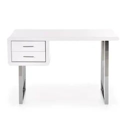 Scrivania ufficio con cassetti 120x55cm bianco laccato lucido Croset