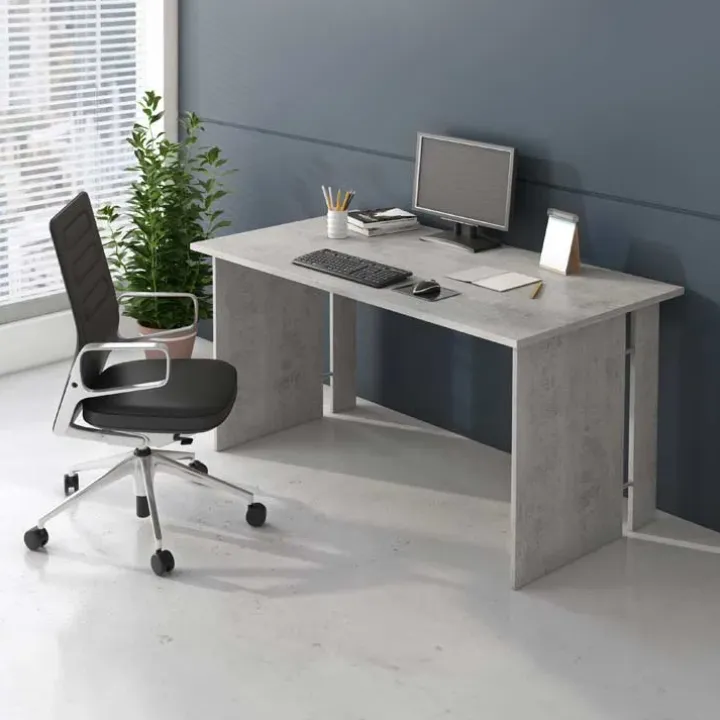 Scrivania ufficio moderna 150x78cm cemento Woody