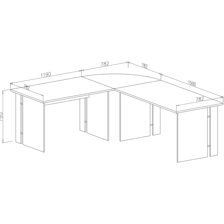 Scrivania ufficio moderna 150x78cm cemento Woody
