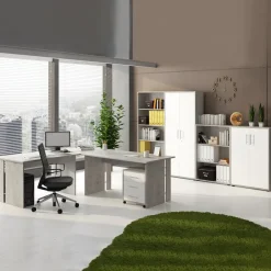 Scrivania ufficio moderna 120x78cm cemento Woody
