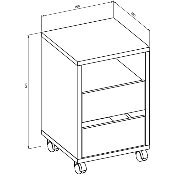 Scrivania ufficio moderna 130x50cm cassettiera bianco opaco Callum