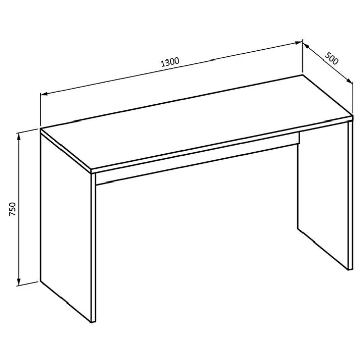 Scrivania ufficio moderna 130x50cm cassettiera bianco opaco Callum