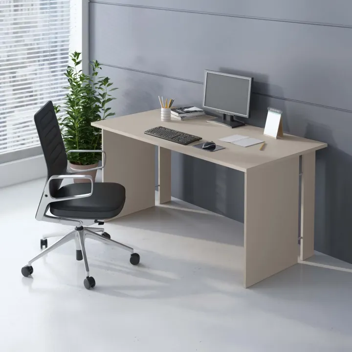 Scrivania ufficio moderna 150x78cm beige cashmere Woody