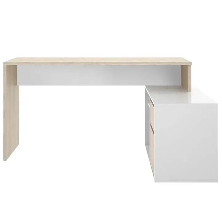 Scrivania ufficio salvaspazio 230x51cm rovere bianco Teddy