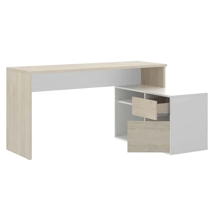 Scrivania ufficio salvaspazio 230x51cm rovere bianco Teddy