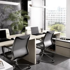 Scrivania ufficio salvaspazio 230x51cm rovere bianco Teddy