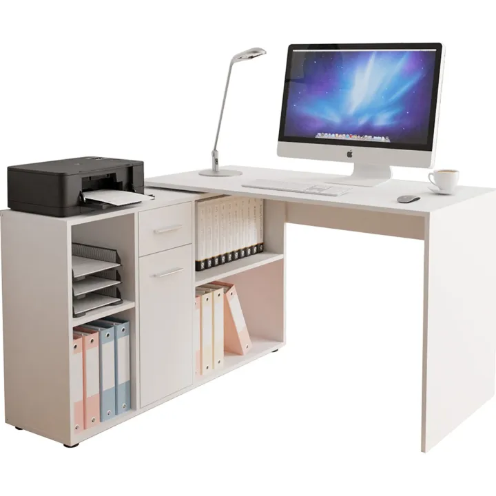 Scrivania ufficio 120x122cm angolare multiposizione bianco Riunion