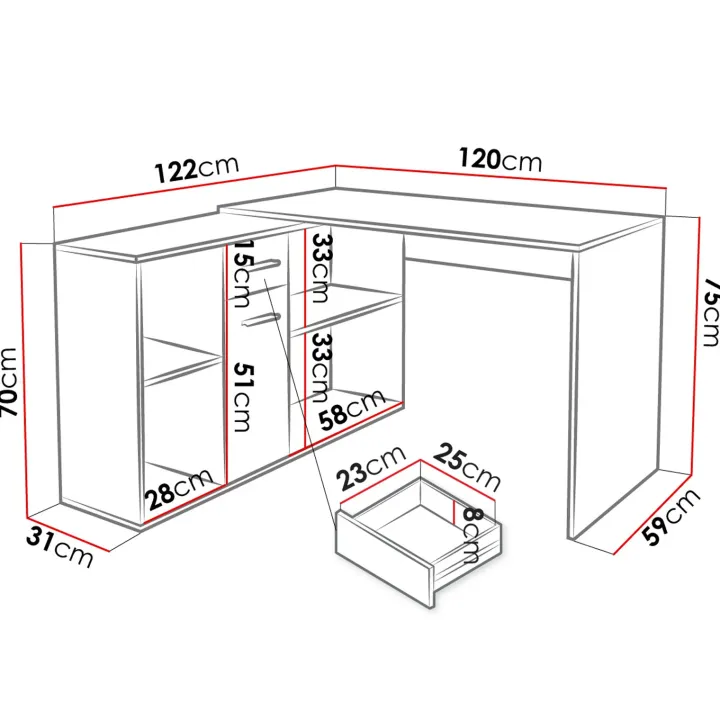 Scrivania ufficio 120x122cm angolare multiposizione bianco Riunion