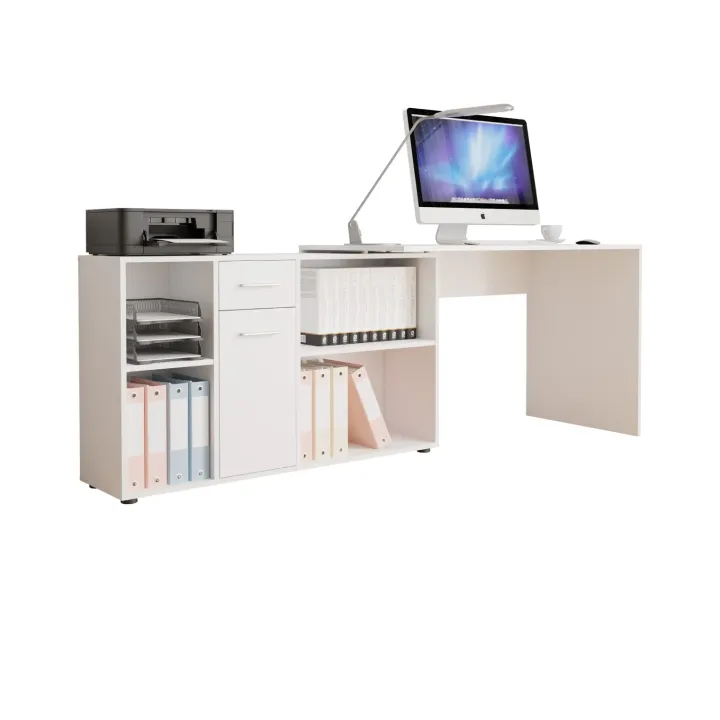 Scrivania ufficio 120x122cm angolare multiposizione bianco Riunion