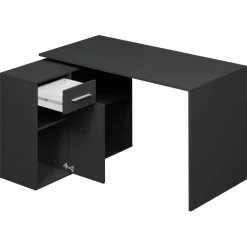 Scrivania ufficio 120x92cm angolare multiposizione nero Elisa