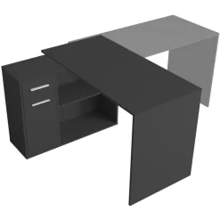 Scrivania ufficio 120x92cm angolare multiposizione nero Elisa