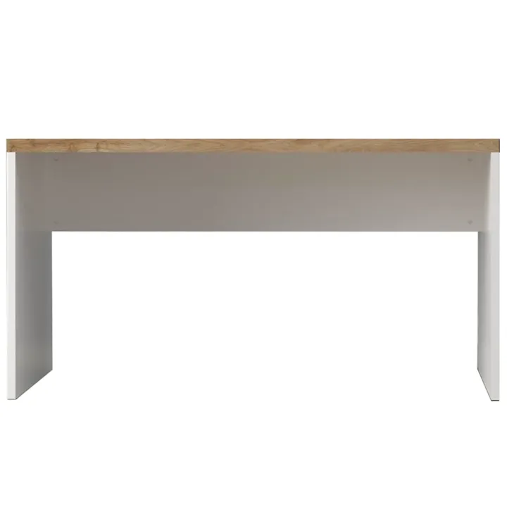 Scrivania ufficio 138x75cm bianco lucido rovere chiaro Opera