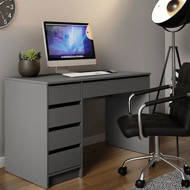 Scrivania ufficio 120x55cm 5 cassetti antracite Blackpool