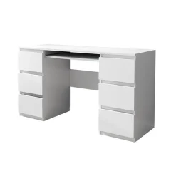 Scrivania ufficio 130x51cm 6 cassetti bianco Salford