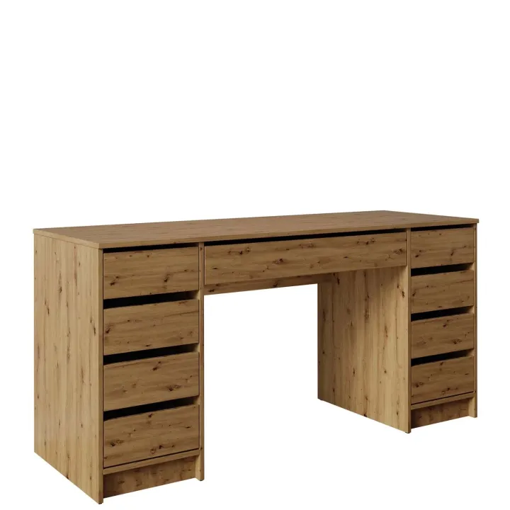Scrivania ufficio 154x55cm 9 cassetti rovere Blackpool