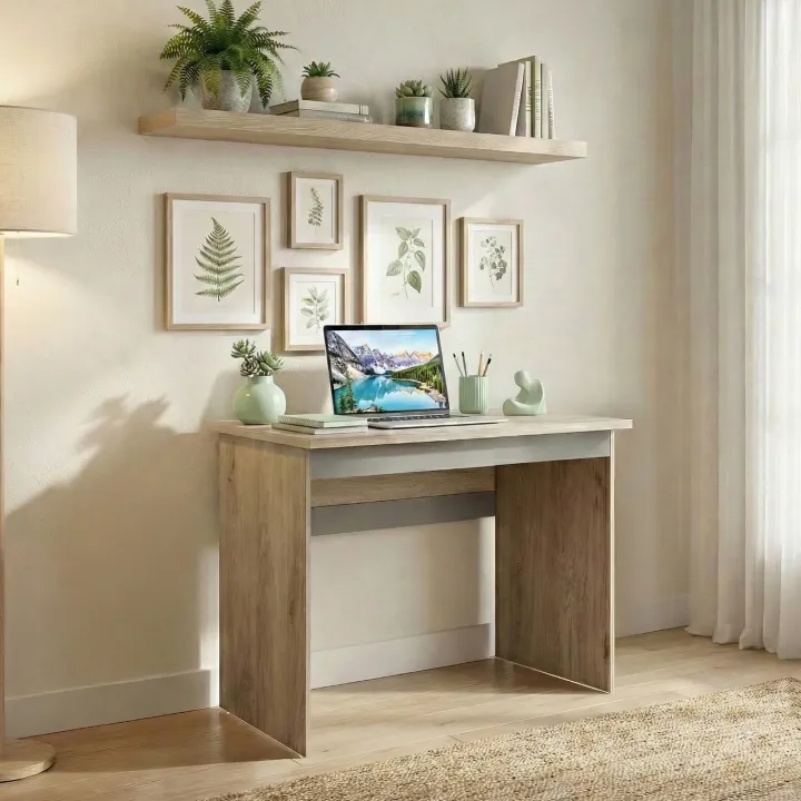 Scrivania ufficio 100x60cm moderna rovere antracite lucido Time R