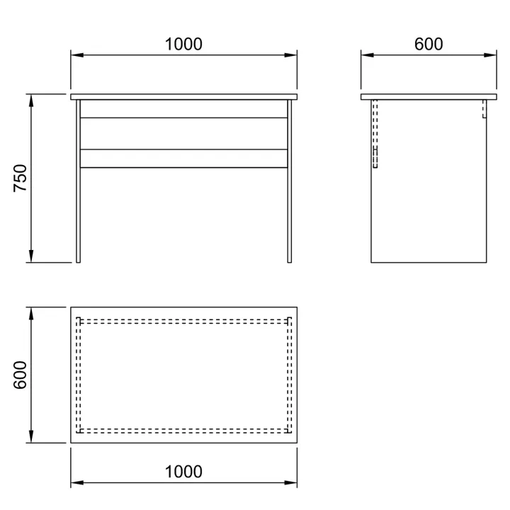 Scrivania ufficio 100x60cm moderna rovere antracite lucido Time R