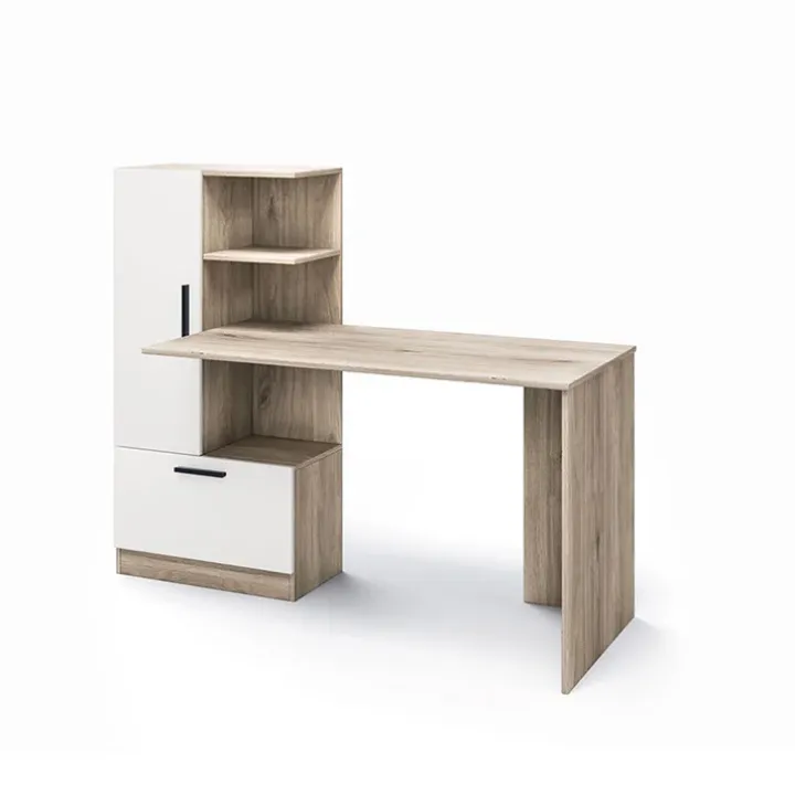 Scrivania ufficio 150x59cm rovere naturale bianco opaco Paulo