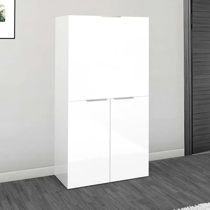 Scrivania 70x35cm a scomparsa salvaspazio bianco lucido Pinko