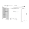 Scrivania 140x55cm 3 cassetti beige cannettato Ramis