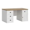Scrivania 160x76cm 4 cassetti bianco frassinato rovere Provenza