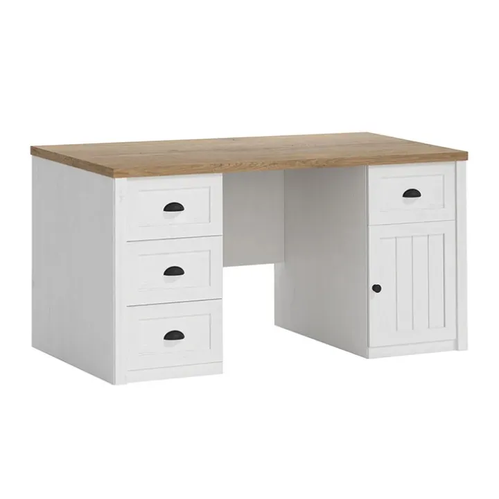Scrivania 160x76cm 4 cassetti bianco frassinato rovere Provenza
