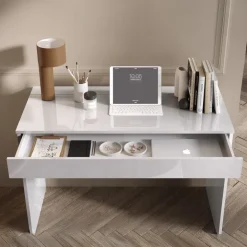 Scrivania 110x50cm 1 cassetto bianco lucido Jobby