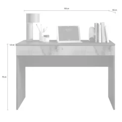 Scrivania 110x50cm 1 cassetto bianco lucido Jobby