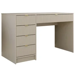 Scrivania 120x55cm con 5 cassetti cannettata beige Athena