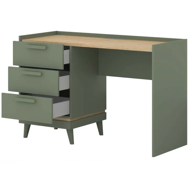 Scrivania 120x50cm con 3 cassetti verde salvia Yu