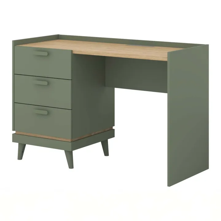 Scrivania 120x50cm con 3 cassetti verde salvia Yu