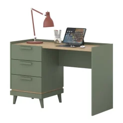 Scrivania 120x50cm con 3 cassetti verde salvia Yu