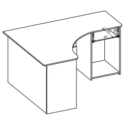 Scrivania 155x125cm ufficio angolare salvaspazio bianco William